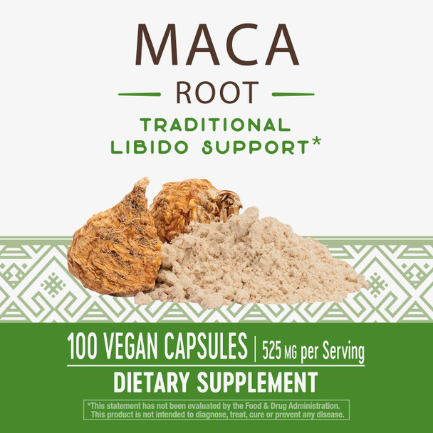 Nature's Way Premium Herbal Maca Root 525 mg, 100 Capsules