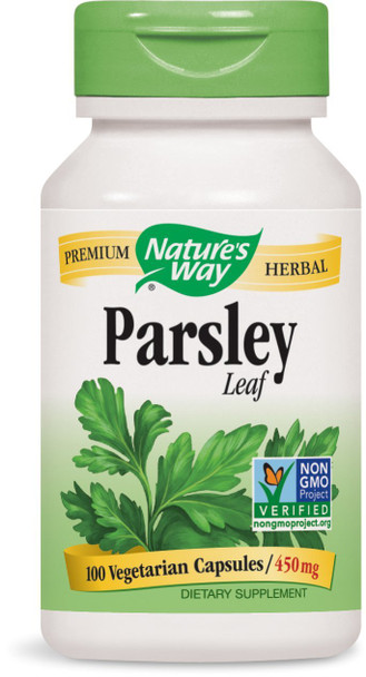 Nature's Way Premium Herbal Parsley Leaf 900 mg, 100 Vegetarian Capsules, Pack of 2