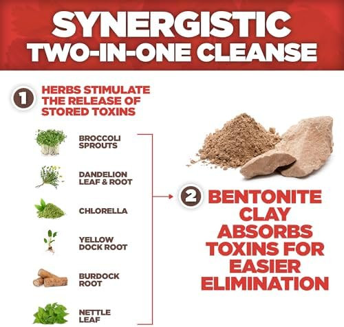 Yerba Prima Great Plains Bentonite Clay Caps Plus Herbal Detox  Food Grade  Cleanse Supplement Capsules
