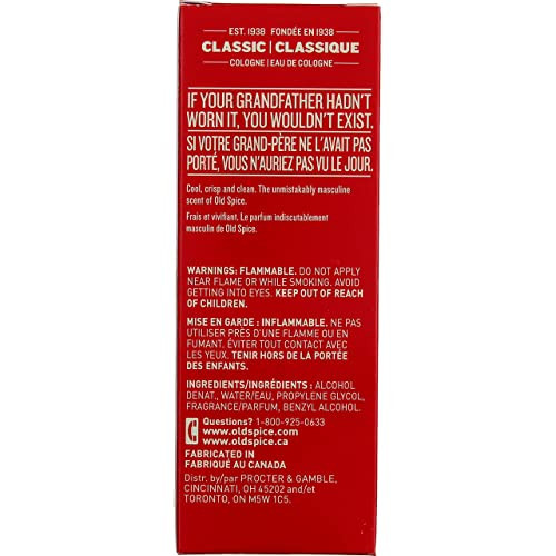 Old Spice Classic Cologne Spray 4.25 Oz Pack Of 6
