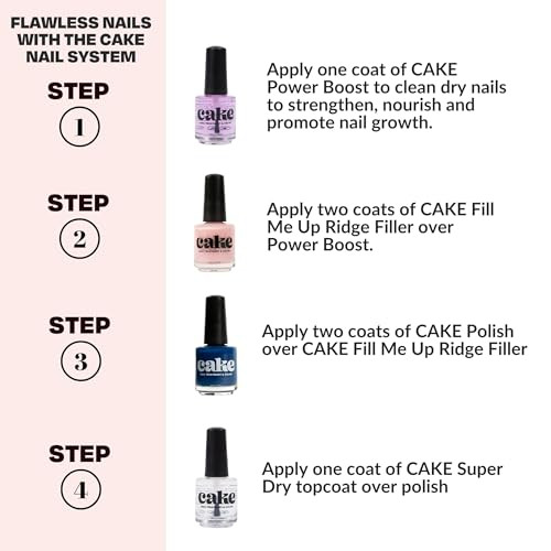 Cake Nail Ridge Filler And Strengthener Conceals And Llluminates With Light Pink Tint Smooths Ridges For Flawless Application Nontoxic Keratin Enriched Treatment And Color 0.5 Fl Oz