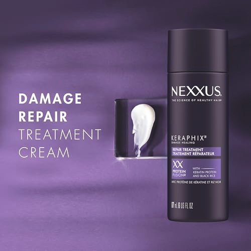 Nexxus Keraphix Damage Repair Prewash Treatment Cream For Damaged Hair With Keratin Protein And Black Rice 6 Oz