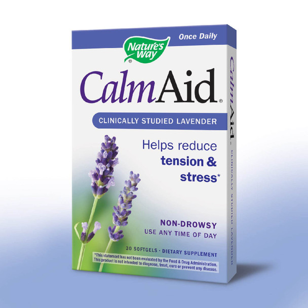 Nature's Way CalmAid, Non-Drowsy, Clinically Studied Lavender Supplement Helps Reduce Tension/Stress