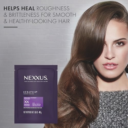 Nexxus Keraphix Hair Mask Damage Repair For Dry Damaged Hair Powered By Krt Keratin Resistance Therapy With Liquid Crystal Amino Acids 1.5 Oz 20Pack