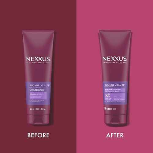 Nexxus Hair Color Blonde Assure Purple Conditioner Keratin For Blonde And Bleached Hair Color 8.5 Oz