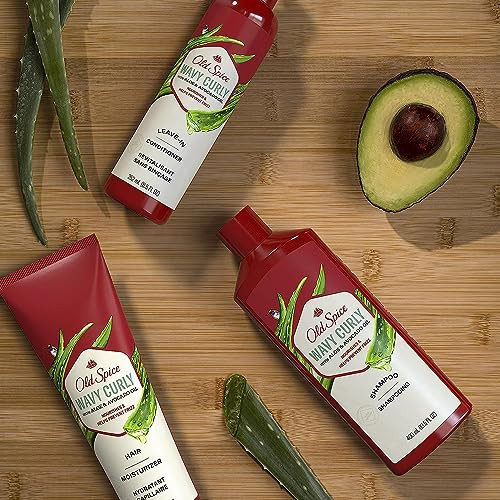 Old Spice Shampoo Conditioner And Leavein Conditioner Set For Men Wavy Curly Hair Regimen Bundle