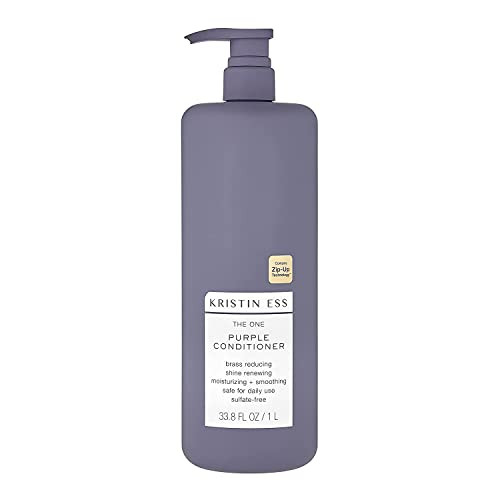 Kristin Ess Hair The One Purple Conditioner Toning For Blonde Hair Neutralizes Brass plus Yellow Tones Moisturizing Conditioner Keratin Safe 33.8 Fl Oz Pack Of 3