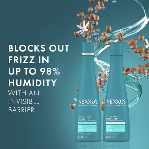 Nexxus Ultralight Weightless Shampoo And Conditioner For Dry Frizzy Hair Smooth Treatment To Block Out Frizz 13.5 Oz Pack Of 2