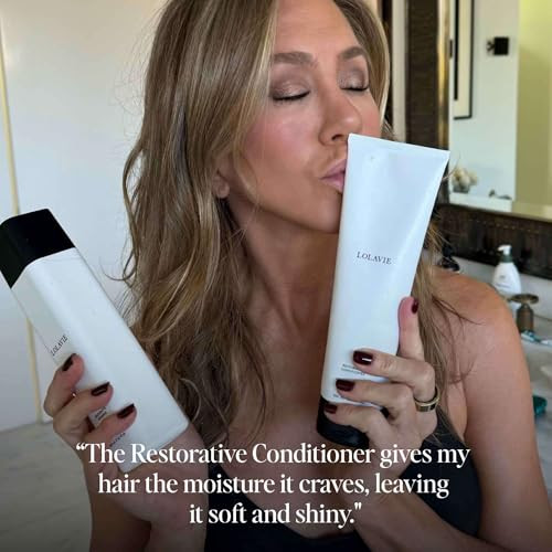 Lolavie Restorative Conditioner 24 Ozhydrates Strengthens And Fights Frizz For 12X Softer Smoother Hair Color Safe All Hair Types