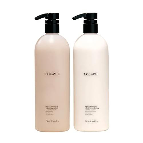 Lolavie Mega Volume Wash Day Essentials For Fine Thin Hair Typespeptide Plumping Volume Shampoo And Conditioner 5X Fuller Volume And 72 Hours Of Longlasting Lift Color Safe 24 Oz 24 Oz