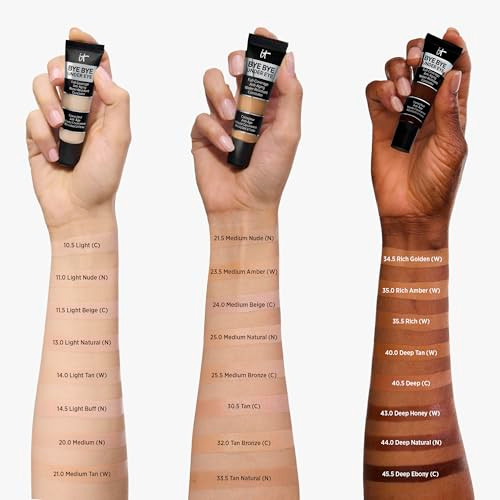 It Cosmetics Mini Bye Bye Under Eye Concealer 20.0 Medium N waterresistant Eye plus Face Concealer For Dark Circles Reduce Fine Lines Hydrating Natural Finish For All Skin Types 0.11 Fl Oz