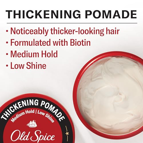 Old Spice Mens Hair Thickening Pomade Medium Hold With Low Shine 2.22 Oz