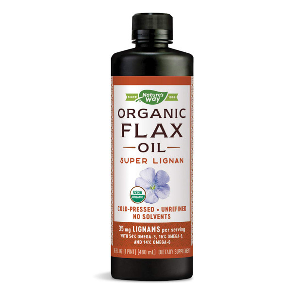 Nature's Way Organic Flax Oil, Super Lignan, 16 Ounce