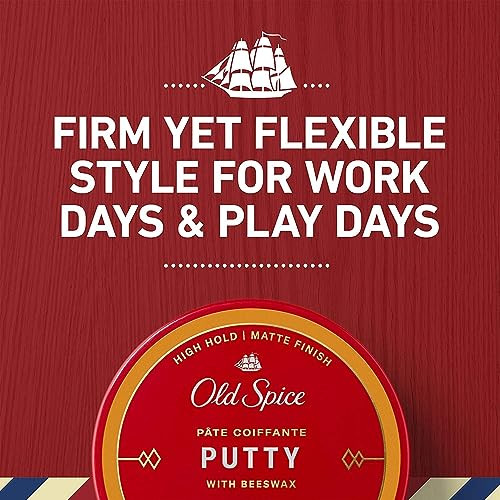 Old Spice Hair Styling Putty For Men High Hold Matte Finish Twin Pack Formula 2.22 Oz Each