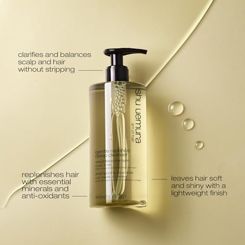 Shu Uemura Art Of Hair Gentle Radiance Shampoo For All Hair clarifying Formula Provides Deep Cleansing Removes Buildup And Balances Moisture 13.4 Fl Oz