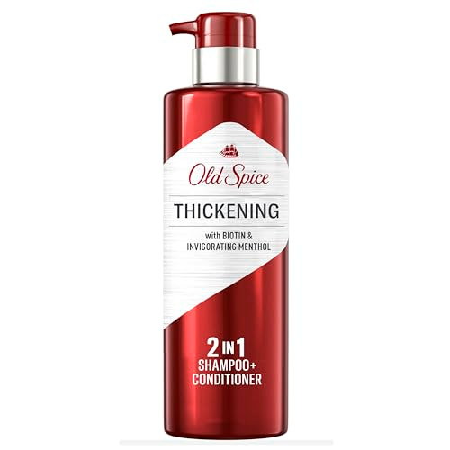 Old Spice Mens Thickening 2In1 Mens Shampoo And Conditioner With Biotin And Invigorating Menthol 17.9 Oz