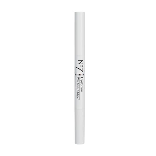 No7 Brows Wax Stick And Styler Clear Eyebrow Wax With Builtin Brush For Setting Taming And Styling Brows Great For A Fuller More Volumized Look 0.24 Oz