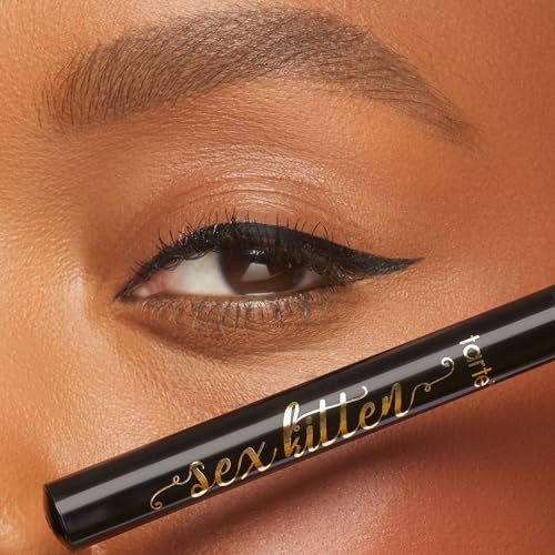 Tarte Sex Kitten Liquid Liner Liquid Eyeliner Pen With Castor Oil For Bold Nourished Lashes Waterproof Allday Wear Easy To Apply Vegan And Crueltyfree Full Size Black