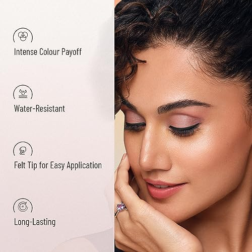Swiss Beauty Waterproof And Long Wearing Bold Felt Tip Pen Glossy Eyelinersmudge Proof Eye Makeupquick Dryingblack 1.2Ml