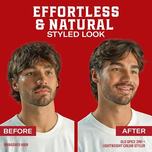 Old Spice Mens Hair Cream Lightweight Cream Healthy And Strong With Vitamin E And Biotin Mens Hair Styling Lowmedium Hold Matte Finish 2.22 Oz