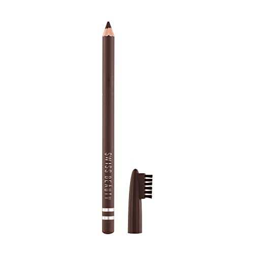 Swiss Beauty Waterproof Eyebrow Pencil With Brushsmudge Proof Eyebrow Definer Pencilshade 02 Dark Brown 1.5G
