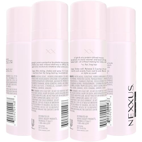 Nexxus Travel Essentials Hair Spray Volumizing Hair Mousse 2Packflexible Hold Hairspray plus Medium Hold Volume Mousse Never Stiff Or Sticky72H Antihumidity Shield 48H Frizz Control 2Pack