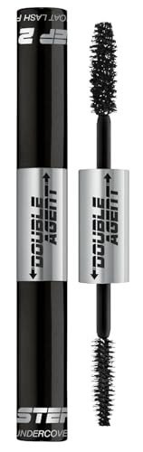Palladio Double Agent Lash Extender Undercover Fiber Booster Mascara Dual Lash System Increase Eyelash Length And Volume Boost Lashes For A Bold Dramatic Look Voluminous Makeup Mascara Jet Black