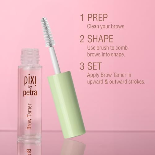 Pixi Beauty Brow Tamer Clear Eyebrow Gel Longwearing Translucent Brow Setting Gel With Aloe Vera And Panthenol Shapes Defines And Holds Brows Noncrunchy Flexible Hold 4.5 Ml 0.15 Fl Oz