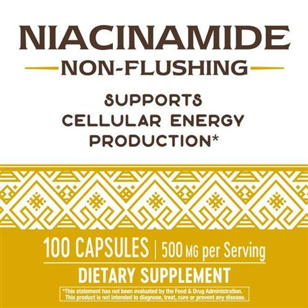 Nature's Way Niacinamide 500mg - 100 Capsules (4 Pack)