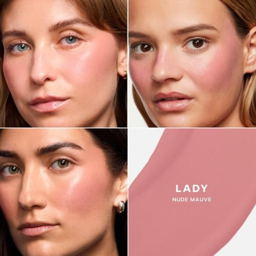 Saie Dew Liquid Blush For Cheeks Hydrating Cream Blush Stick With A Blendable plus Buildable Formula Skincare Infused Dewy Cheek Tint For A Natural Flush Glowy Makeup Essential Lady .40 Oz
