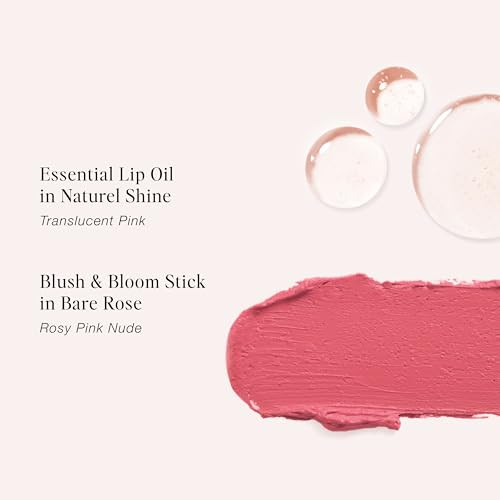 Jouer Blush And Bisous Cheek And Lip Set Cream Blush Moisturizing Dry Lip Serum Clear Lip Oil