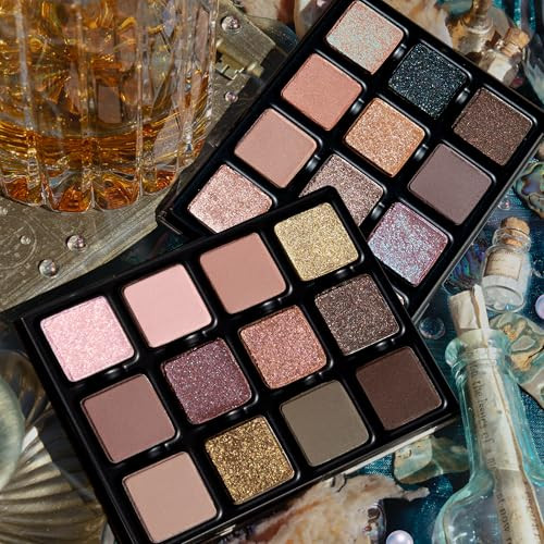 Viseart Paris Sireneuse Nocturne Tendu Eyeshadow Palette. 12 Magnetic Pans Of Obsidian Suede Glacial Shimmer And Stormswept Mattes. Professional Customisable Smallbatch
