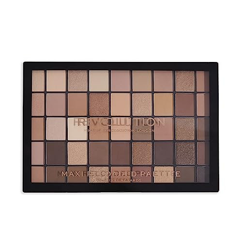Revolution Beauty London Revolution Maxi Reloaded Eyeshadow Palette Includes 45 Shades In Matte And Shimmer Finishes Richly Pigmented Ultimate Nudes 45 X 0.04 Oz.
