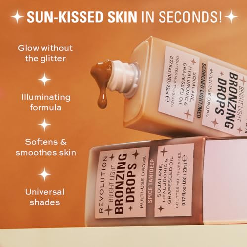 Revolution Beauty London Revolution Bright Light Glow Blush Drops Pink Rosiebuilable Liquid Blush For Face Infused With Hyaluronic Acid Vegan And Crueltyfree 0.77 Fl Oz