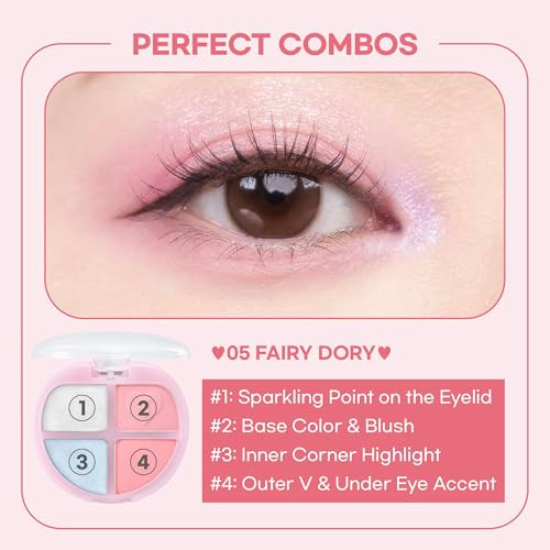 Colorgram Tintin Dory Eyeshadow Palette 05 Fairy Dory4 Color Compact Palette With Silky Smooth Texturetravelfriendly Collectible With Vibrant Shadesideal For Daily Glam Or Bold Looks