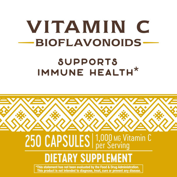 Nature's Way Vitamin C 500 mg with Bioflavonoids; 1000 mg Vitamin C per Serving; 250 Capsules