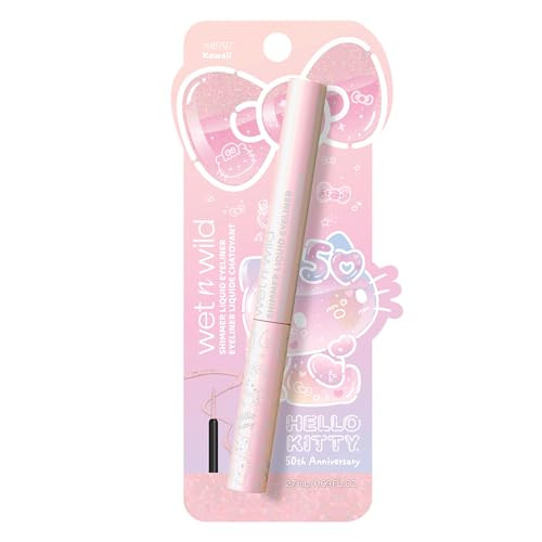 Wet N Wild Hello Kitty Shimmer Liquid Eyeliner Richly Pigmented Iridescent Pearl Particles Smooth And Easy Brush Application Crueltyfree And Vegan Kawaii