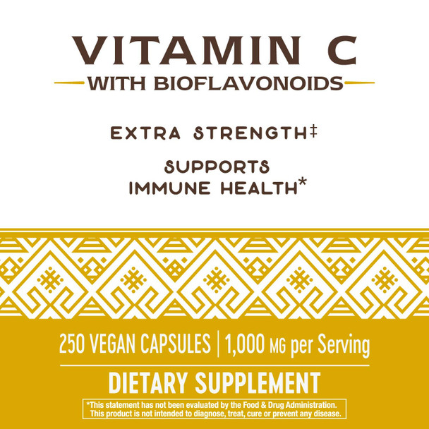 Nature's Way Vitamin C 1000 mg with Bioflavonoids; 1000 mg Vitamin C per serving; 250 Vegetarian Capsules