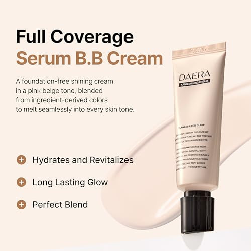 Daera Full Coverage Bb Cream Tinted Moisturizer Foundation Flawless Skin Makeup Instant Radiance For Uneven Skin Long Lasting Lightweight Hydrating Self Adjusting Shade Neutral 1.35 Fl Oz