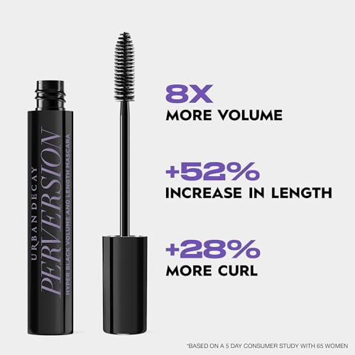 Urban Decay Perversion Volumizing Black Mascara And Black Eyeliner Pencil Makeup Set Lengthening And Lash Thickening Mascara plus 24 7 Glideon Eyeliner Pencil Matte Black Bundle Kit