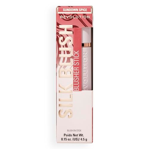 Revolution Beauty London Revolution Skin Silk Marble Blush Stick Sundown Spicebuildable Color For Cheek Eye And Lip Creamtopowder Formula Vegan And Crueltyfree 0.15 Oz