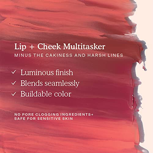Tower 28 Beachplease Cream Blush plus Tinted Lip Balm Multiuse Lip Tint plus Dewy Blush For Cheeks With Aloe Vera plus Green Tea Vegan Noncomedogenic Makeup For Sensitive Skin Rush Hour 0.16 Oz