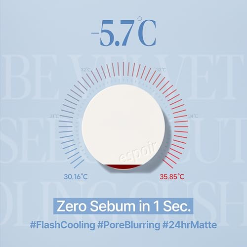 Espoir Be Velvet Sebum Cut Cooling Cushion Geltopowder Formula With No Clump Excess Sebum And Oil Control Sweatproof No White Cast And Fresh Finish With Instant Cooling Down Festival Essentials