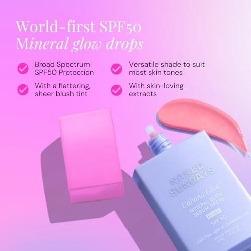 Sundays Cabanaglow Spf 50 Blush Cream Blush Serum Sunscreen With Nonnano Zinc Hydrating Skincare Actives And Luminous Glow Finish