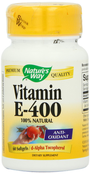 Nature's Way Vitamin E-400, 400 IU per serving, 60 Softgels