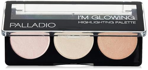 Palladio Im Glowing Illuminating Highlighting Palette Glow Bronzer Powder Makeup Set High Pigmented Shimmery Colors Neutral
