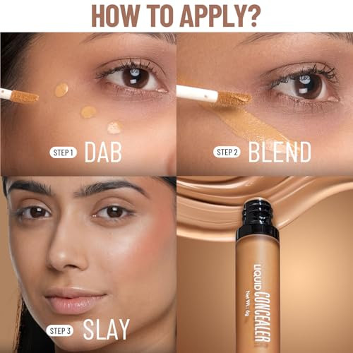 Swiss Beauty Liquid Light Weight Concealer With Full Coverage Easily Blendable Concealer For Face Makeup With Matte Finishshade Warm Honey 6G