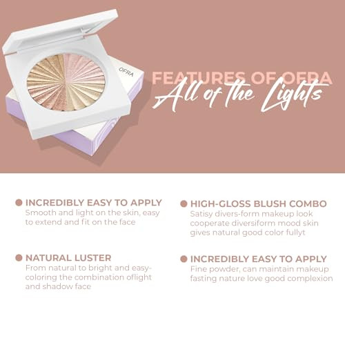 Ofra Pressed Powder Highlighter Face Makeupall Of The Lights 4 Shades In 1 Panpearl Shimmer Liquidtobaked Powder Highlighterrefillable Pancrueltyfree Beauty Essential7G