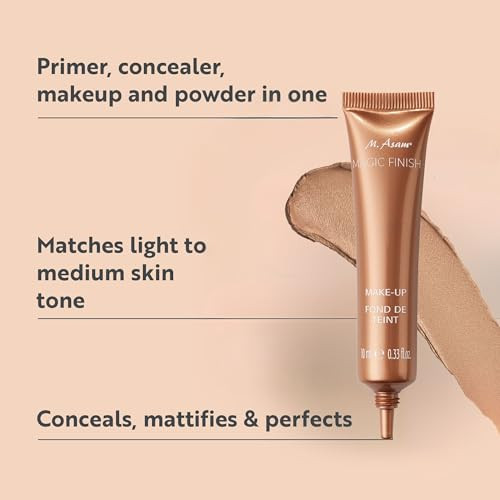 M. Asam Magic Finish Makeup Mousse Sample4In1 Primer Foundation Concealer And Powder With Buildable Coverage Adapts To Light And Medium Skin Tones Leaves Skin