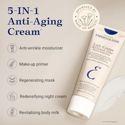 Embryolisse Laitcreme Retinol Alternative Face Moisturizer retinollike Face Cream And Makeup Primer For Sensitive Skin Antiaging Care Reduces Fine Lines And Wrinkles Without Irritation 2.54 Fl Oz